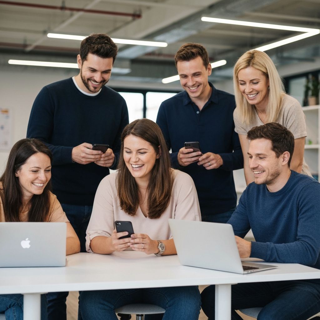 Menschen arbeiten mit Smartphones